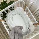 Protectie somn – Baby Nest co-sleeping cu doua fete, alb-gri (2)